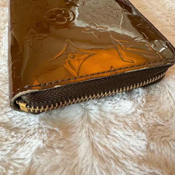 Louis Vuitton Vernis Bronze Long Zippy Wallet Authentic Zip Around Made In Spain - Picture 13 of 16